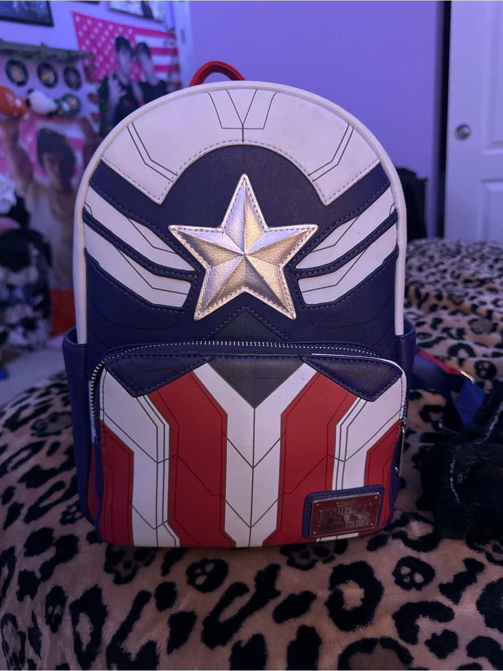 Loungefly Captain-Inspired Red, White & Blue Mini Backpack